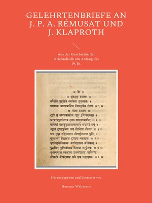 cover image of Gelehrtenbriefe an J. P. A. Rémusat und J. Klaproth